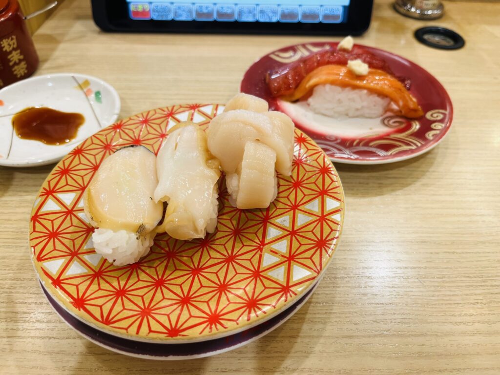 ホタテ、アワビ、ホッキ貝